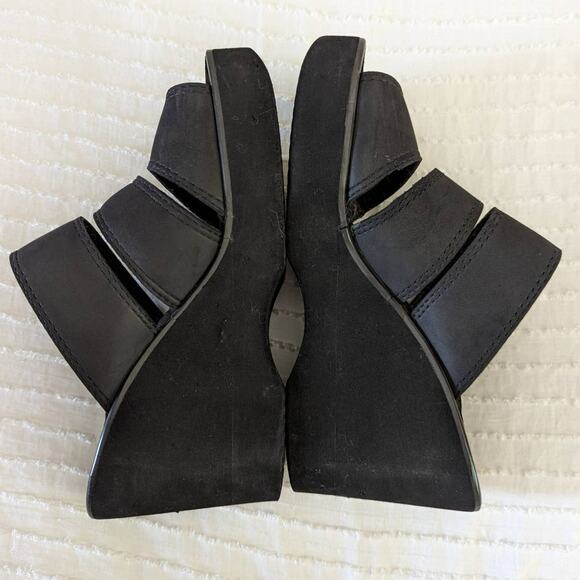 Beach Club Seychelles Black Wedge Slip On Sandals 9 - Picture 5 of 8